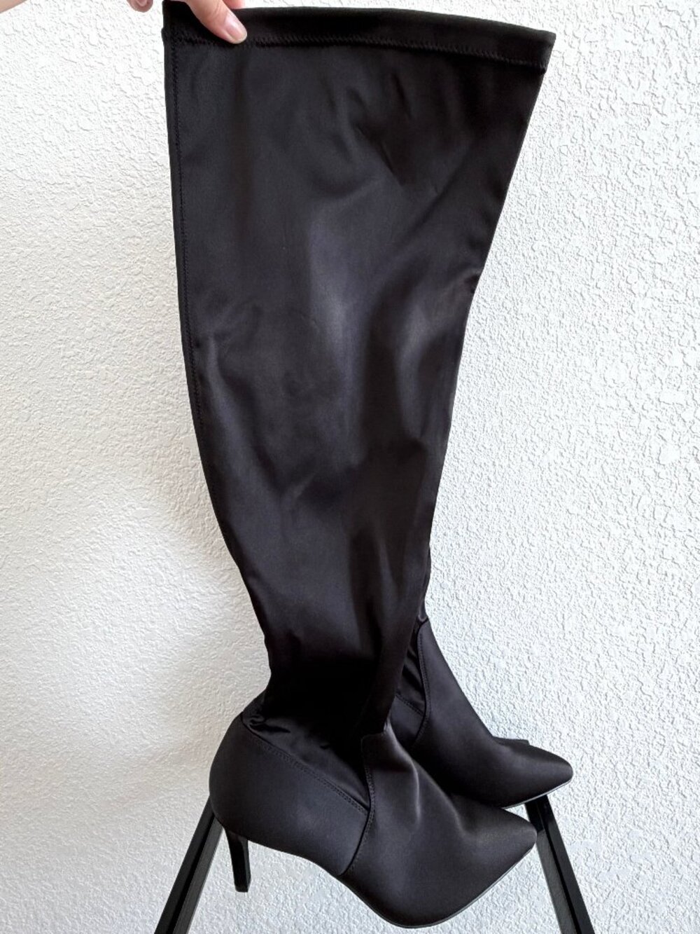 Torrid Black Over the Knee Heeled Boots - Size 8WW